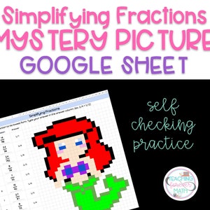 Simplifying Fraction - Mystery Picture - Self Checking