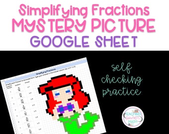 Simplifying Fraction - Mystery Picture - Self Checking