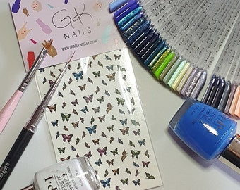 GK Nails | Butterfly Nail Art | Nail Art Decals | Butterfly Nail Decals | Waterslide Nail Decals | Nail Art | DIY Nail Art