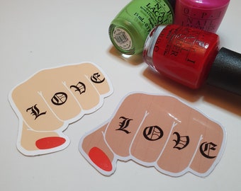GK Nails | Stickers | Love Fist Pump | Self Love Sticker | Valentines Sticker | Galentines | Stationary