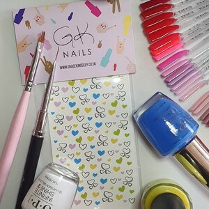 GK Nails | Love Heart Nail Decals | Love Hearts | Valentines Nail art | Nail Decals | Waterslide Nail Decals