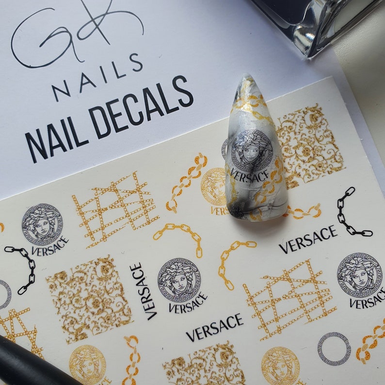Designer Inspired Versace Nail Art Nail decals Etsy