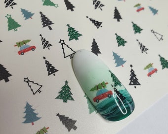 Christmas Tree | Festive | Nail Decals | Water slide Nail Art