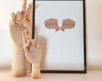 Nail Tech Art | Nail Tech Fist Pump | Wall Art | Digital Prints | Salon Decor