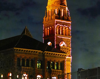 San Antonio Bexar County Courthouse Night Cityscape At Christmas Texas Photography