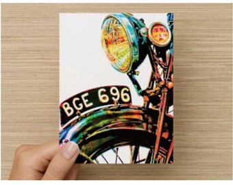 Note Cards Blank Set of 8 Vintage Motorcyle Art Texas Thank You Greeting Stationery