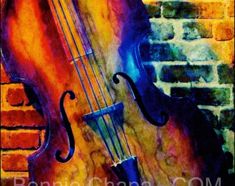 Giclee Print All That Jazz Double Bass Music Texas Limited Editon Wall Art Square