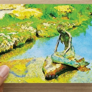 Note Cards Blank Set of 8 Mermaid Sirena Of Salado Creek Indian Maiden Thank You Card Greeting Card Stationery