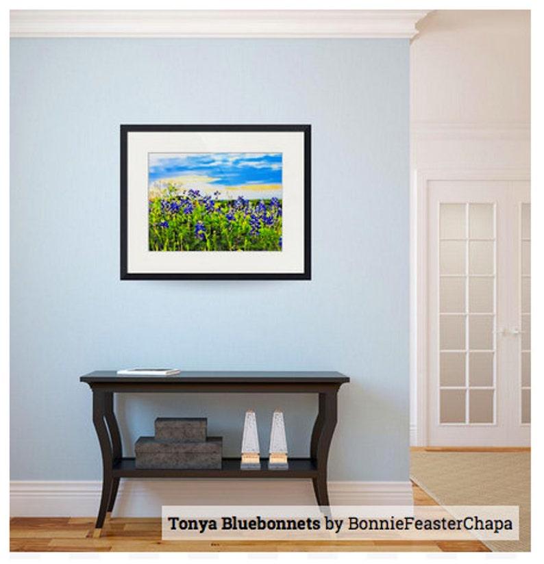 Tonya's Sunset Bluebonnets Texas Hill Country Blue Bonnet Blue State Wildflower Flower Texas Wall Art Giclee Print image 5