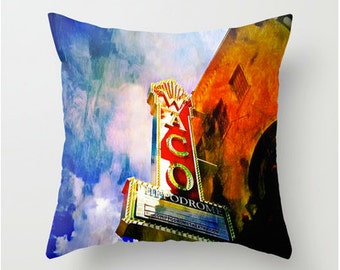 Pillow Waco Art Soft Spun Polyester Indoor Throw Hippodrome Texas Abstract Art Home Decor