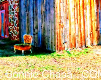Giclee Print Vintage Velvet Chair Barn Texas Limited Edition Wall Art