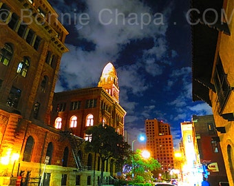 Downtown San Antonio Bexar County Courthouse Night Cityscape Texas Photography
