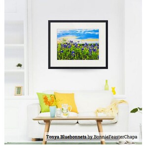 Tonya's Sunset Bluebonnets Texas Hill Country Blue Bonnet Blue State Wildflower Flower Texas Wall Art Giclee Print image 4