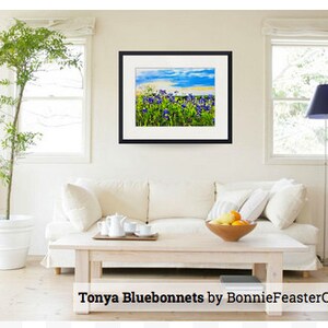 Tonya's Sunset Bluebonnets Texas Hill Country Blue Bonnet Blue State Wildflower Flower Texas Wall Art Giclee Print image 6