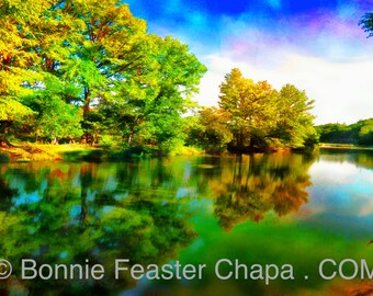 Frio River Cabins Art Print, Texas Hill Country Giclee, Signed Limited Edition