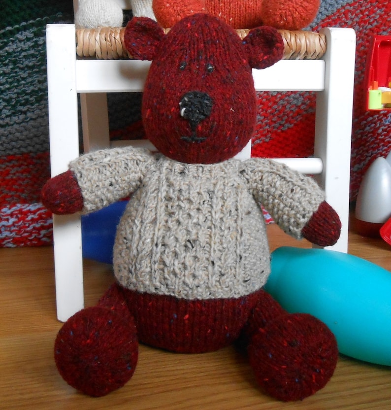 Teddy Bear With Aran Sweater PDF Knitting Pattern Irish Cabled Etsy