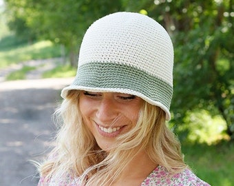 Spring summer hat, sun hat, bucket hat, cotton hat, striped hat, beach hat.