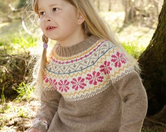 Girls nordic sweater and hat, Girls Fair Isle Nordic Sweater, toddler nordic jumper, kids norwegian sweater, girls norwegian sweater