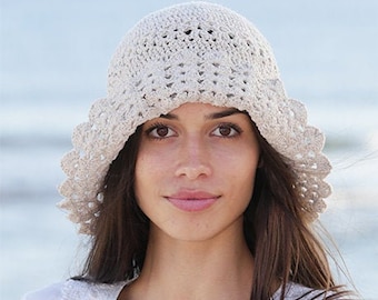 Summer brim hat, spring hat, cotton hat, crocheted hat.