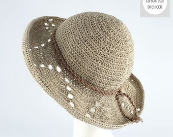 Cotton hat, linen hat, spring summer hat, cotton, beach hat, crocheted hat, 100% HAND MADE
