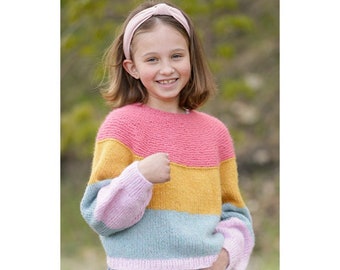 Girls striped sweater in alpaca