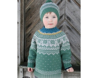 Boys nordic sweater and hat, Boys Fair Isle Nordic Sweater, toddler nordic cardigan, kids norwegian sweater