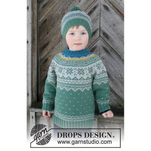 Boys nordic sweater and hat, Boys Fair Isle Nordic Sweater, toddler nordic cardigan, kids norwegian sweater