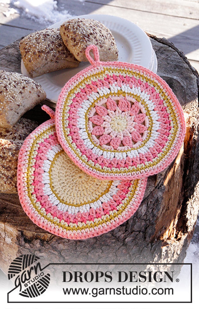 Pot Holder Set Oven Mitts Crochet Pot Holders Country Chic Etsy