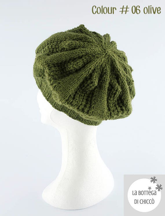 Basco in lana fatto a mano COLORE A SCELTA. Cappello in lana | Etsy Italia