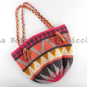 Crochet shopping bag, hand made bag, cotton bag, crochet summer bag. image 2