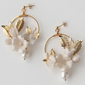 Floral bridal earring and Wedding earrings. Bridal earrings for brides and bridal earrings with flowers. Floral wedding earrings AZALEA