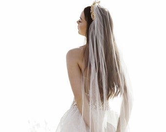 Wedding veil and Single tier bridal veil. Tulle wedding veil for brides and chapel veil. Bridal veil and ALANNAH veil