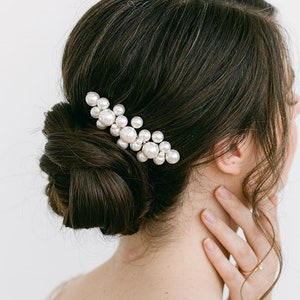 Bridal comb and Pearl wedding headpiece. Bridal headpiece for weddings. Pearl bridal headpiece and wedding headpiece for brides PALLAS image 1