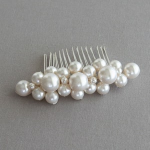 Bridal comb and Pearl wedding headpiece. Bridal headpiece for weddings. Pearl bridal headpiece and wedding headpiece for brides PALLAS image 8