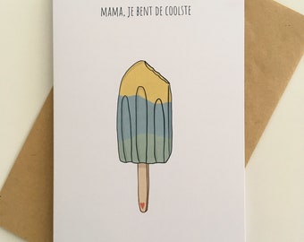 Postkaart "Mama, je bent de coolste"