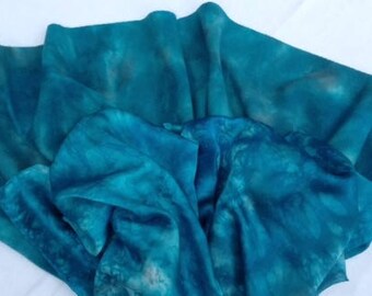 Turquoise and Teal DUET Hand Dyed Wool and Silk