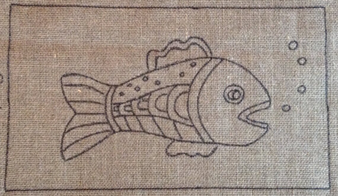 Funky Fish Rug Hooking Pattern 8x14 Etsy