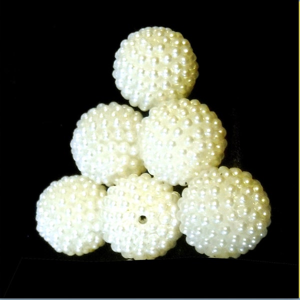 6 bacca grosso avorio perline 20mm perla gumball bubblegum perline acrilico collana all'ingrosso grosso gumball bubblegum perline solidi rotondo kid
