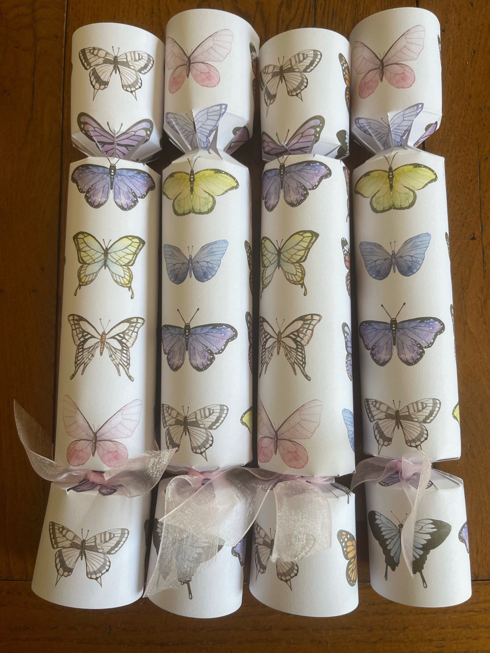 Butterfly crackers white with watercolor butterflies and Etsy