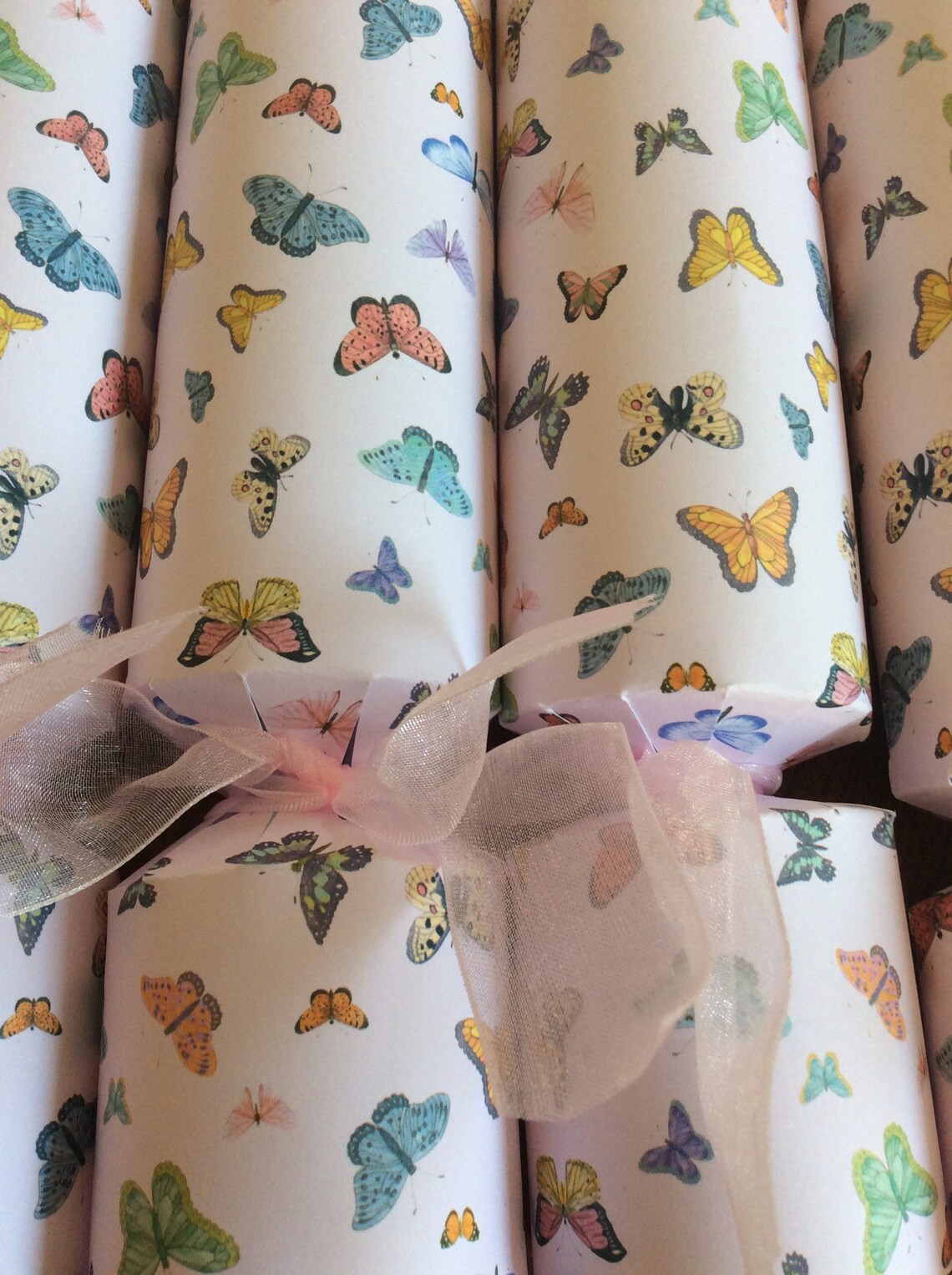 Butterfly Crackers With Light Pink Ribbon Party Popper Etsy