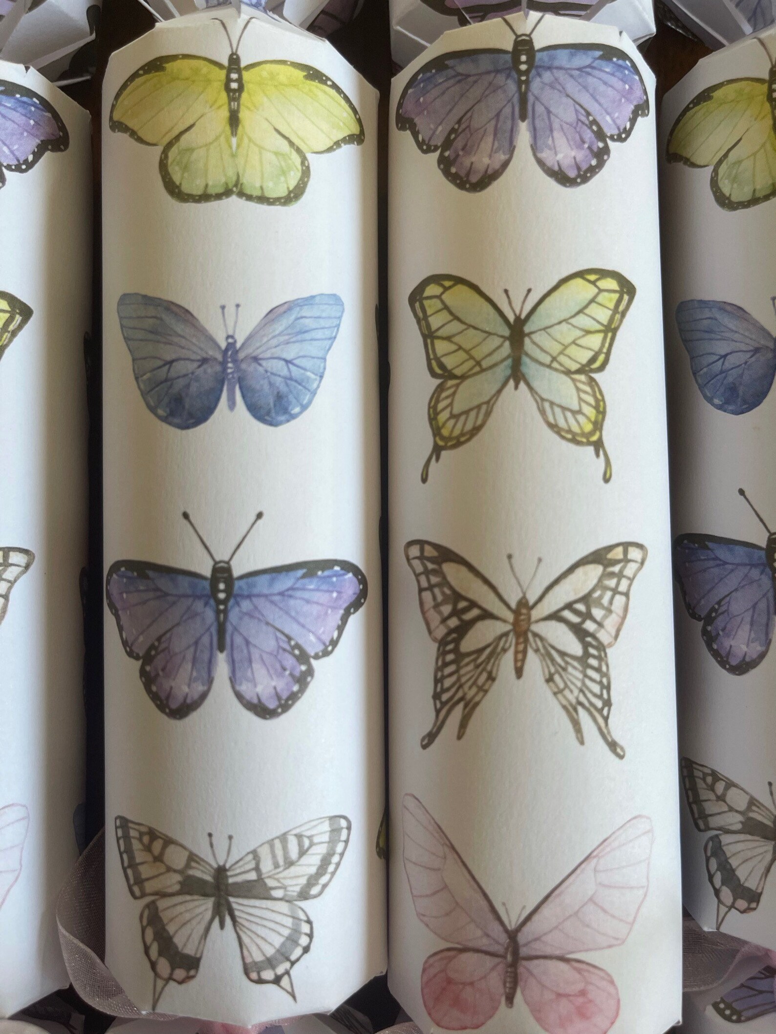 Butterfly crackers white with watercolor butterflies and Etsy