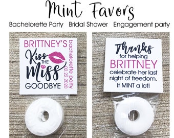 Bachelorette Party Favor. Kiss the Miss Goodbye Tag. Hen Party Favor. Bridal Shower Engagement Thank You Tags. Favors for Guest. DIY Favors.