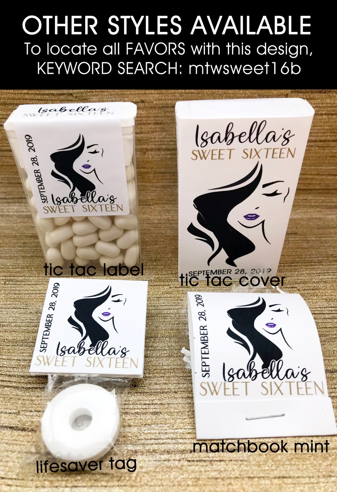 Sweet 16 Tic Tac Labels. Quinceanera Tic Tac Stickers. Quince - Etsy