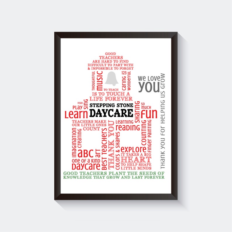 Personalize Daycare Preschool Appreciation Word Art daycare Etsy