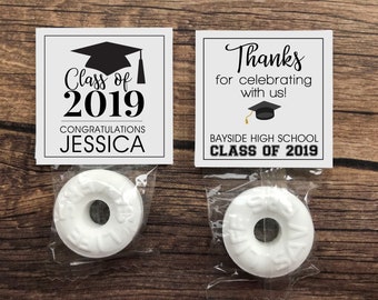 Graduation Party Favors. 2020 Graduation Favor Tags. Class of 2020 Mint Favors. Personalized Graduation thank you tags.