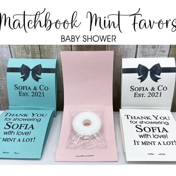 Baby Shower Favor Matchbooks Etsy