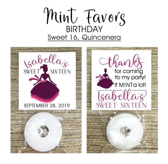 Sweet 16 Birthday Tags Quincea\u00f1era Tags Quincea\u00f1era Tags Personalized Tags Sweet 16 Favors Tags Quincea\u00f1era Favors Tags