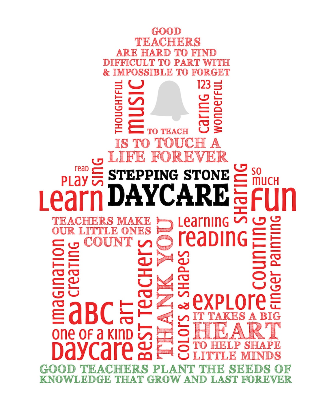 Personalize Daycare Preschool Appreciation Word Art daycare - Etsy