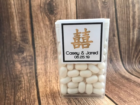 Chinese Wedding Stickers for Tic Tacs. Double Happiness Favor Labels. DIY  Wedding Favors for Guest. Set of 12 LABELS ONLY. 