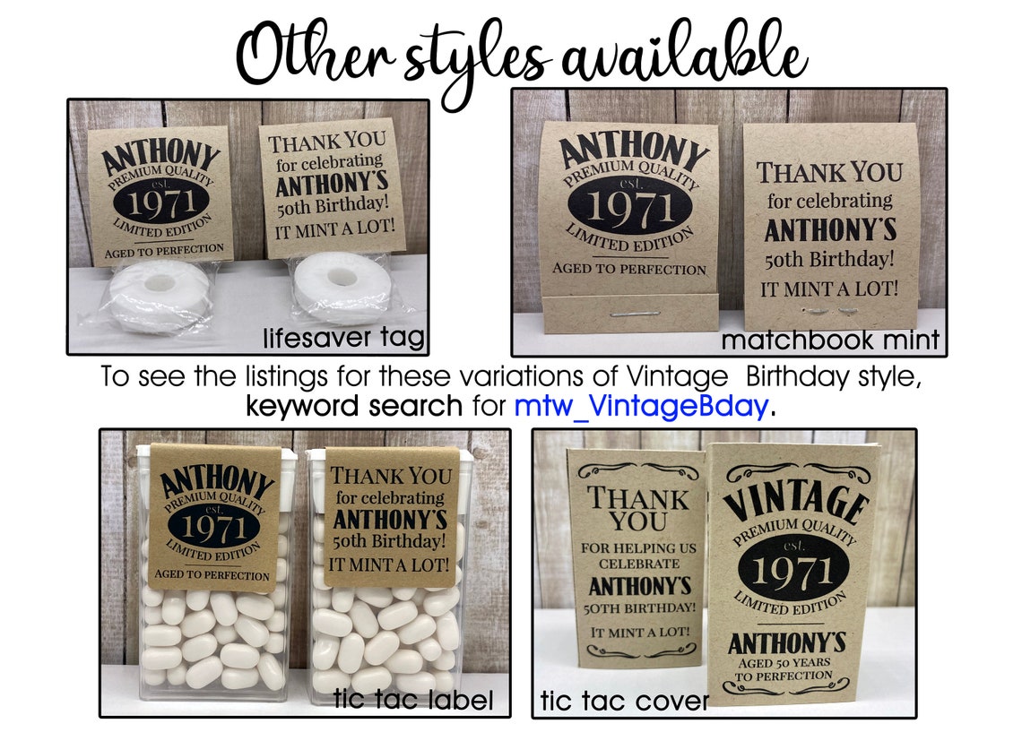 Adult Birthday Party Favors for Guys. Aged to Perfection Tic Etsy